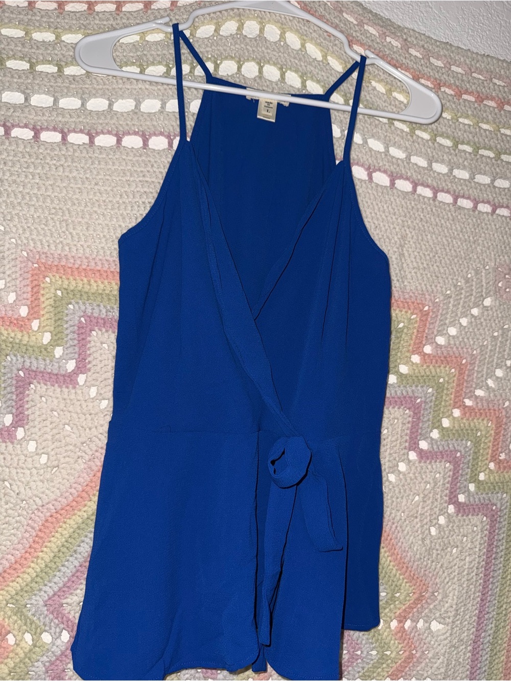 Monteau Cobalt Wrap-Front Spaghetti Strap Camisole